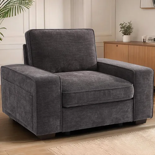 Vista 41 de TEKAMON - Sofá modular de 73" con almacenamiento en el asiento, sofá biplaza moderno de tela de chenilla para sala de estar, oficina, apartamento