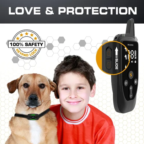 Vista 4 de INVIROX Collar de entrenamiento para perros con control remoto, collar de choque de 123 niveles para perros, rango de 1100 yardas, sistema