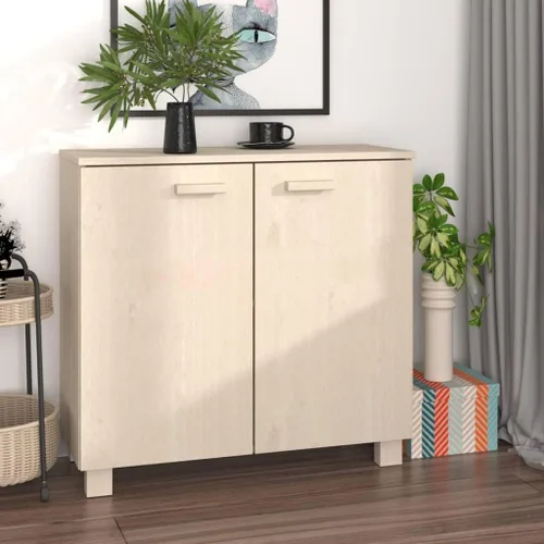 Vista 2 de Aparador marrón miel 33.5"x13.8"x31.5" madera maciza pino