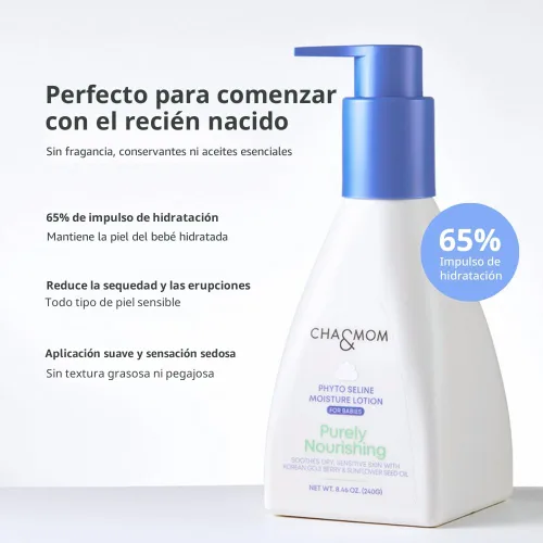 Vista 3 de CHA&MOM Korean Baby Skincare - Loción hidratante Phyto Seline hipoalergénica, a base de plantas y natural, 8.46 onzas