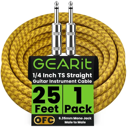 Vista 11 de GEARit Cable de instrumento de audio (10 pies) en ángulo recto a recto de 1/4 de pulgada macho a macho para cable AMP, base y guitarra eléctrica