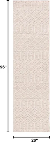 Vista 2 de SAFAVIEH Global Collection - Alfombra de pasillo, 2 pies 2 pulgadas x 8 pies, diseño beige y marfil, no desprende pelusa y de fácil cuidado