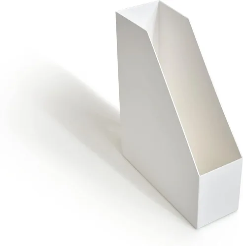 Vista 5 de TRU RED Archivo de plástico para revistas, color blanco – Organizador vertical de escritorio para revistas, carpetas y documentos de oficina