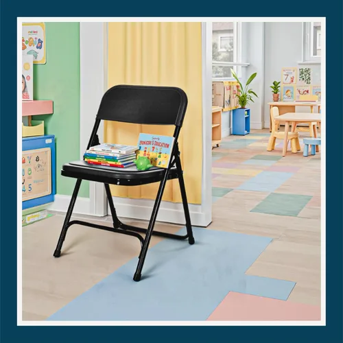 Vista 12 de OEF Furnishings OEF810 OEF800 Series Silla plegable de plástico ligero (asiento negro, marco negro, paquete de 4)