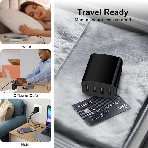 Vista 4 de Estación de carga USB para Samsung Galaxy S26 Ultra S25 FE S24 S23 S22 S21 S20 A17 A16 5G A56 Z Flip 7 Z Fold 7, bloque de carga rápida, enchufe USB