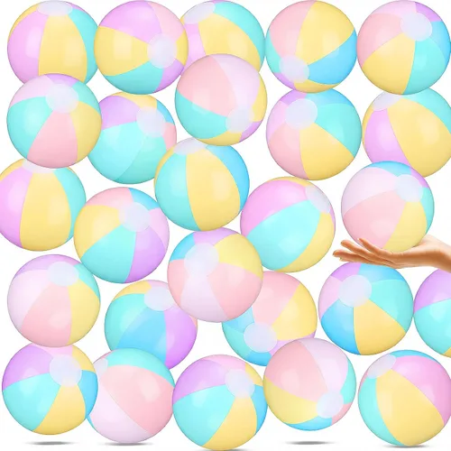 Vista 8 de Zhanmai Paquete de 100 pelotas inflables de playa de 5 pulgadas, pelota de playa de verano de 5 pulgadas, juguete para fiestas en la piscina