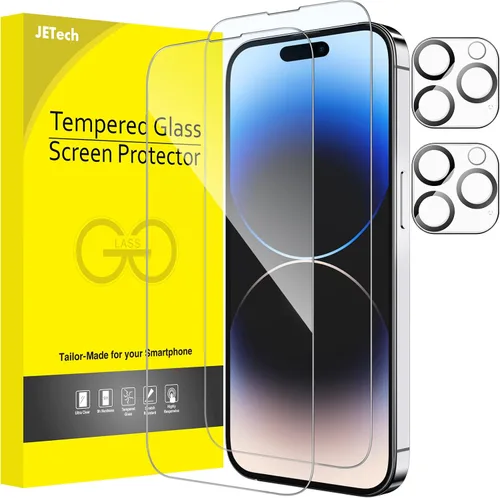 Vista 13 de JETech Protector de pantalla para iPhone 11 de 6.1 pulgadas con protector de lente de cámara, película de vidrio templado, paquete de 2