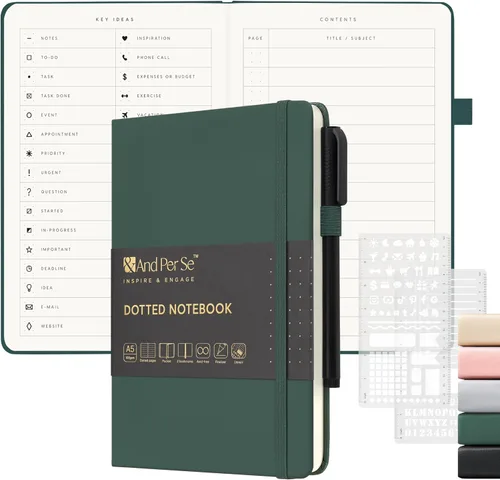 Vista 8 de &And Per Se Juego de diario y bolígrafo forrados (3 paquetes), cuaderno de tapa dura de cuero A5 con bolígrafo y juego de papelería, 160 páginas