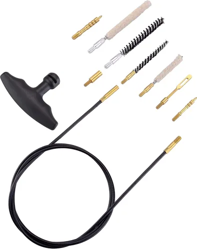 Vista 2 de Raiseek Kit de limpieza de pistola de aire .177 Cal y .22 Cal con fregona de algodón, cepillos de nailon y cable flexible