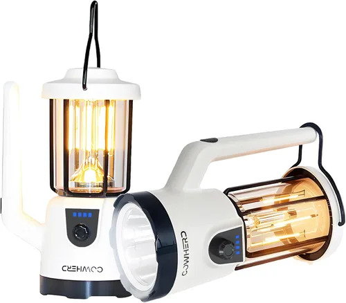Vista 7 de Linterna Recargable 2-en-1 LED Linterna de Mano con Modos de Linterna y Reflector - Perfecta para Cortes de Energía, Camping, Senderismo