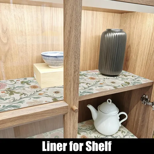Vista 8 de Revestimiento de estante no adhesivo floral para cajones de cocina