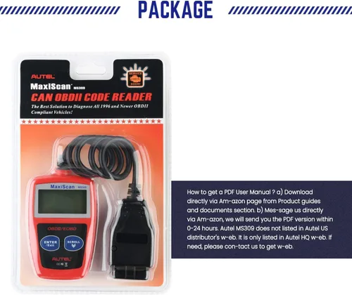 Vista 9 de Autel OBD2 Escáner MS309 Universal para Coche, Lector de Códigos de Fallas del Motor, Comprueba la Luz de Verificación del Motor y el Estado