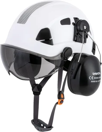Vista 10 de Casco de protección para los oídos y visera ANSI Z89.1 con ventilación ABS forestal, arborista, árbol, construcción, construcción, protección