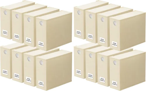 Vista 29 de SpaceAid Paquete de 3 Organizadores de Sábanas y Almacenamiento, Organizador de Armario de Ropa de Cama Plegable, Guardador de Juegos de Sábanas