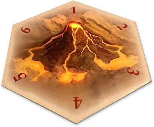 Vista 4 de Pieza de Juego Hexagonal de Escenario de Volcán compatible con Los Colonos de Catán, Mareantes y Expansiones de Catán (1 Paquete)
