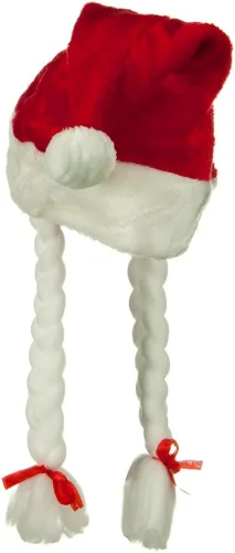 Vista 2 de X-mas Hat-Pigtails Christmas Pom Pom Beanie