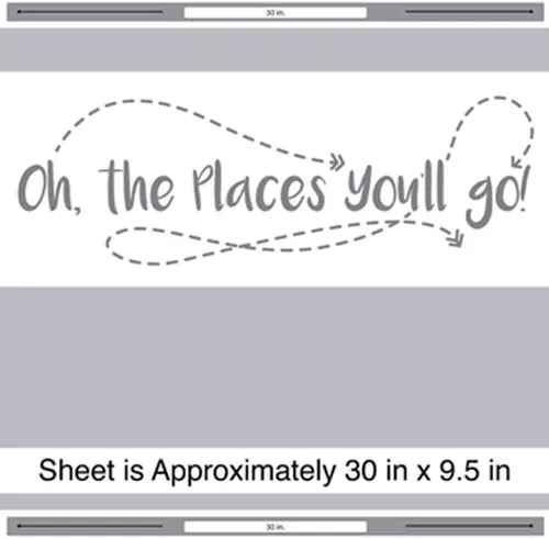 Vista 2 de Oh the Places You'll Go Decal - Kiss Cut Dr. Suess Wall Quote Decal By Chromantics