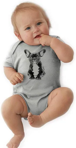 Vista 2 de Indigo Legend Body unisex de bulldog francés para bebé, ropa