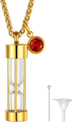 Vista 44 de FindChic Collares personalizados con urna para cenizas, barra vertical, gato, luna, reloj de arena, garra de perro, acero inoxidable, chapado en oro