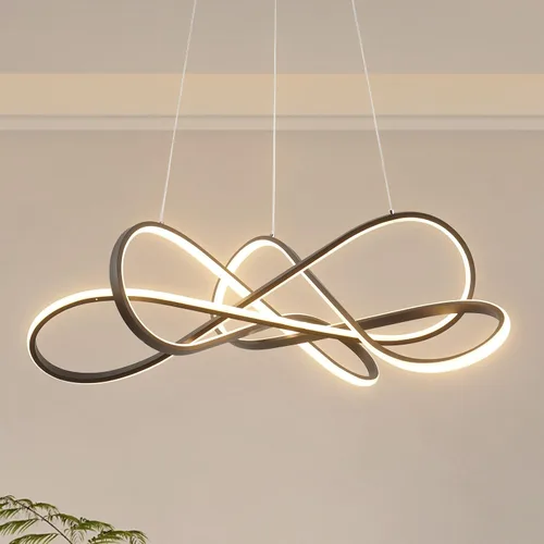 Vista 12 de Lámpara LED moderna chapada en oro, 32 pulgadas, 80 W, regulable, inteligente Dorado Plateado