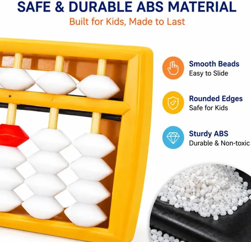 Vista 3 de Abacus, Abacus para el aprendizaje de matemáticas, juguete Montessori para niños en edad preescolar, herramienta educativa de aprendizaje aritmético