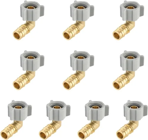 Vista 11 de 2 piezas EFIELD Pex-A Expansión 1/2" X 1/2" Hembra NPT Codo Giratorio Colocaciones de latón de flujo completo, ASTM F1960
