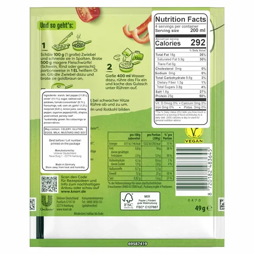 Vista 2 de Knorr Fijar gulash (Gulasch) (paquete de 4)