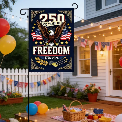 Vista 4 de Bandera de Estados Unidos del 250 aniversario, bandera de Estados Unidos para celebración del 250 aniversario, decoraciones del 4 de julio, banderas