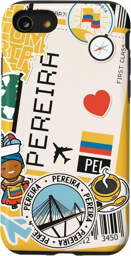 Vista 18 de Flight Boarding Pass Tag Label to Destination Pereira Case for iPhone 16