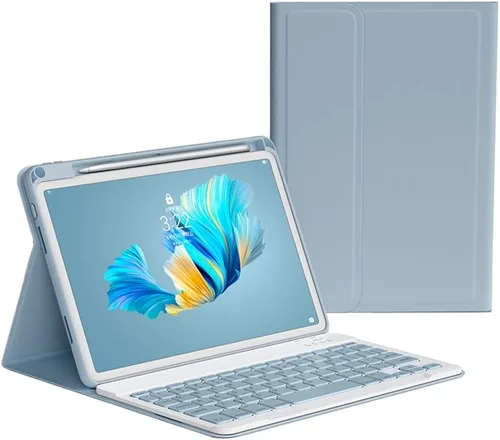 Vista 12 de Funda de teclado compatible con iPad de 9ª/8ª/7ª generación de 10.2 pulgadas 2021/2020/2019, iPad Air de 10.5 pulgadas de 3ª generación/iPad Pro