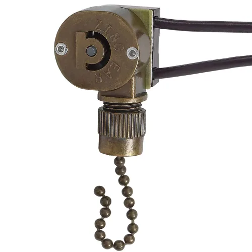 Vista 9 de Interruptor de ventilador de techo Zing Ear ZE-109M Interruptor de cable de cadena de tracción para ventiladores de techo lámparas y luces de pared