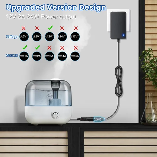 Vista 7 de Convertidor de 110V CA a CC 12V 2A 24W, adaptador de encendedor de cigarrillos a enchufe de pared 110-240V, adaptador de fuente de alimentación