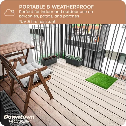 Vista 6 de Downtown Pet Supply Pasto de repuesto para orinal para perros, 16 x 20 pulgadas, almohadilla de césped sintético lavable para perros, adecuada como