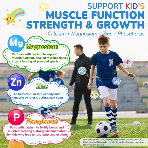 Vista 4 de Gomitas de calcio + D3 K2, magnesio, Omega-3 DHA para el crecimiento