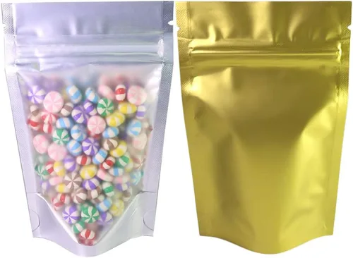 Vista 37 de 100 Bolsas de color mate de doble cara que se sostienen en posición vertical