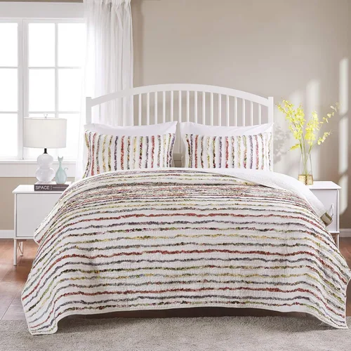 Vista 2 de Greenland Home Set de Colcha, Algodón, Multicolor, King