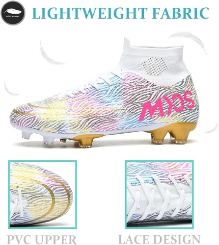 Vista 2 de ANYWELL Zapatos de fútbol deportivos para hombre, zapatos de fútbol profesionales de alta calidad, para interiores y exteriores, TFAG para niños