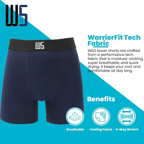 Vista 3 de Warriors & Scholar - Calzoncillos tipo bóxer para hombre que absorben la humedad