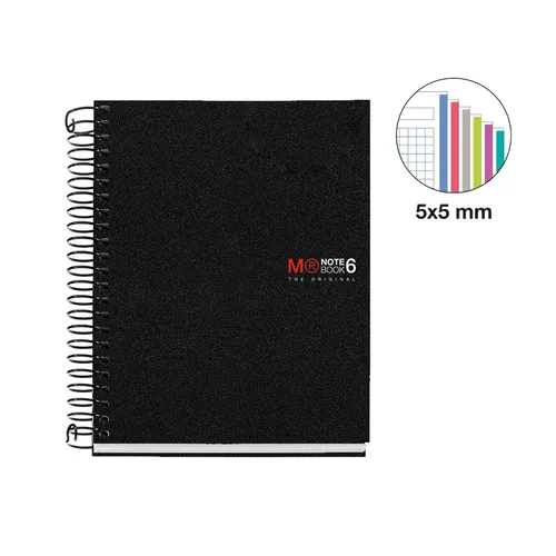 Vista 2 de Miquelrius - Cuaderno original A6, 6 rayas de colores, tapa de polipropileno opaco, tamaño 4.134 x 5.827 in, sin taladrar, 150 hojas de 2.47 oz/m²