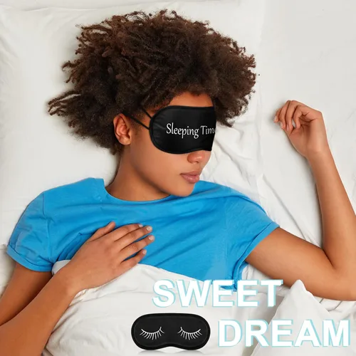 Vista 4 de Eurzom 20 unidades de antifaz para dormir divertido en paquete con correa ajustable, antifaz para los ojos totalmente opaco para cubrir la vista por