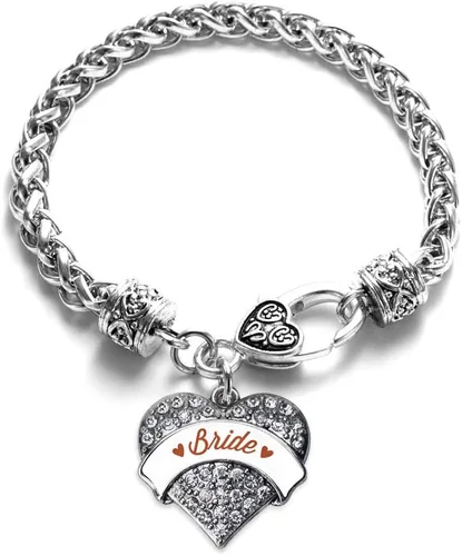 Vista 249 de Inspired Silver - Pulsera de plata con dije de corazón pavé con joyas de circonita cúbica