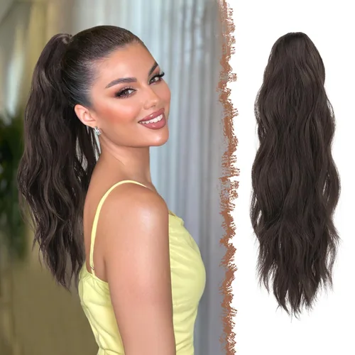 Vista 31 de FESHFEN Extensiones de Cola de Caballo, Pieza de Cabello de Cola de Caballo Larga con Pinza de Garra, Pieza de Cabello Sintético de Colas de Caballo