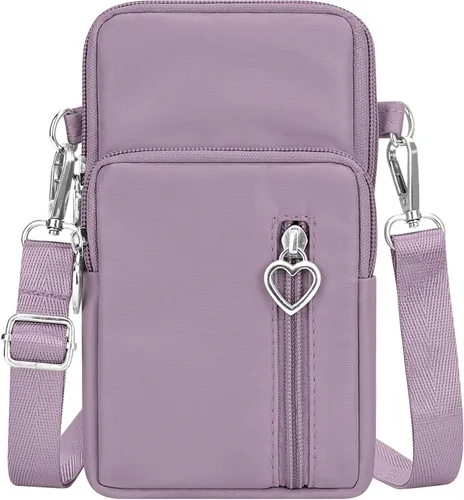Vista 23 de YINHEXI Bolsos cruzados pequeños para mujer, a la moda, mini compartimento triple para teléfono celular, monederos cruzados Negro