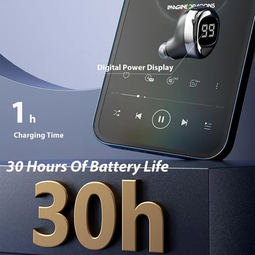Vista 5 de Xmenha Pequeño auricular invisible intrauditivo inalámbrico único mini auriculares invisibles Bluetooth para pequeño oído auricular Bluetooth
