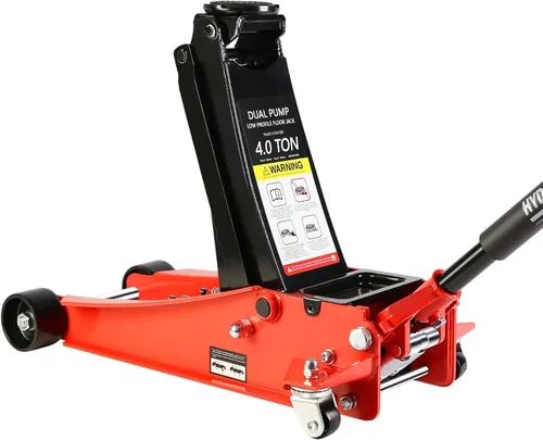 Vista 20 de LKTART Gato hidráulico de piso de 2 toneladas de bajo perfil para automóvil con rango de elevación de pistón único 3.3"-15.2