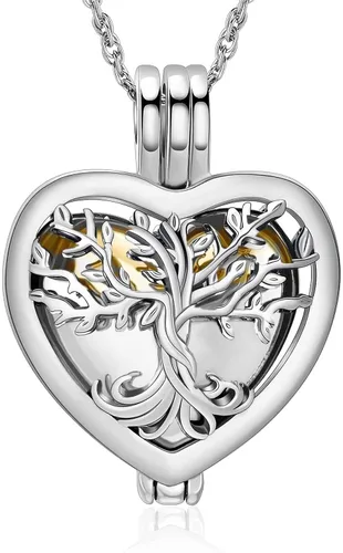 Vista 8 de shajwo Collar de cenizas de urna de árbol de la vida para mujeres y hombres, amado, dije conmemorativo de ceniza humana