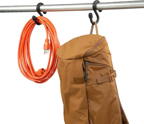 Vista 7 de Nite Ize Gear Tie Gancho en S flexible, gancho en S flexible para garaje, armario, cocina y plantas, negro, 1 unidad (paquete de 1)