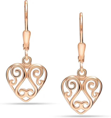 Vista 2 de LeCalla Aretes colgantes de plata de ley 925 Aretes colgantes ligeros italianos para mujer