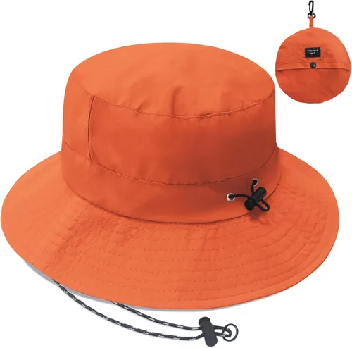 Vista 19 de PFFY Waterproof Bucket Hats for Men Women Packable Sun Hat for Outdoors Caqui Sólido