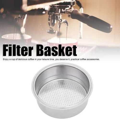 Vista 3 de Cesta de filtro de café ultrafina de acero inoxidable de doble capa, filtro poroso presurizado de doble taza de café de 2.008 in, accesorios